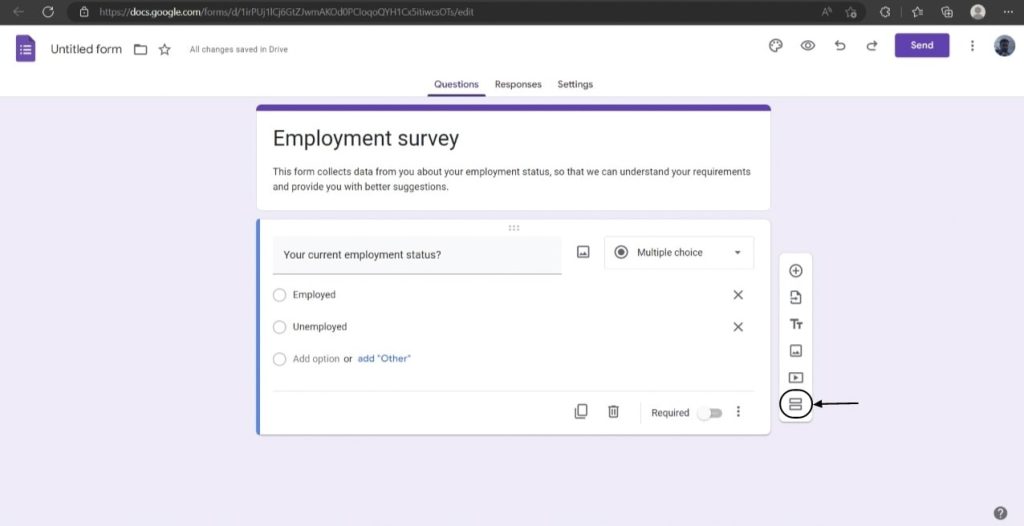 Add Section How to make Docs Google Forms 