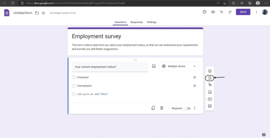 Import Questions option How to make Docs Google Forms