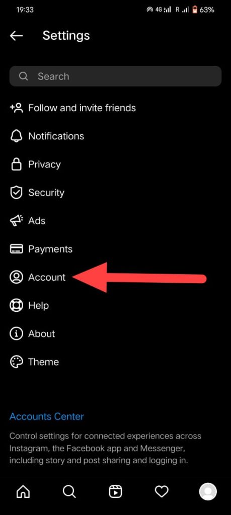 fix Instagram video quality- Sub menu with Accounts Option