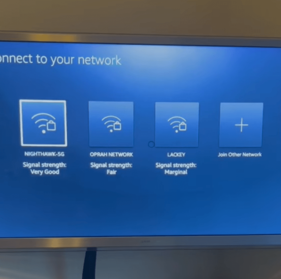 Connecting wi fi network to use firestick with TV
